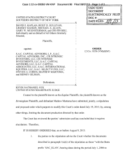 6 Order 08/07/2013 - Securities Class Action Clearinghouse