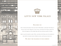 Lotte New York Palace Meetings Catering Menu