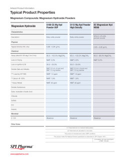 Magnesium Hydroxide Powders