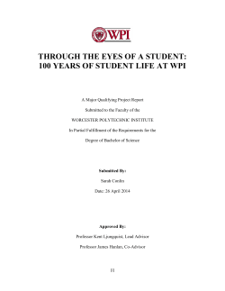 through the eyes of a student: 100 years of student life at wpi