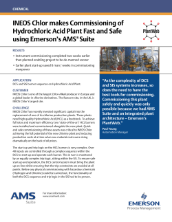 INEOS Chlor makes Commissioning of Hydrochloric Acid
