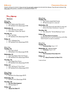 odyssey schedule - Newton.k12.ma.us