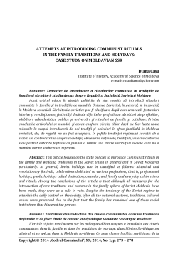 Attempts at introducing communist rituals in the family traditions