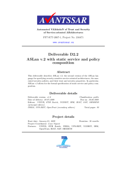 Deliverable D2.2 ASLan v.2 with static service and
