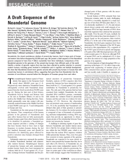 A Draft Sequence of the Neandertal Genome
