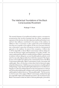 The Intellectual Foundations of the Black Consciousness Movement
