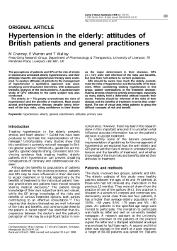 Hypertension in the elderly: attitudes of British patients and