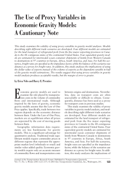 The Use of Proxy Variables in Economic Gravity Models: A