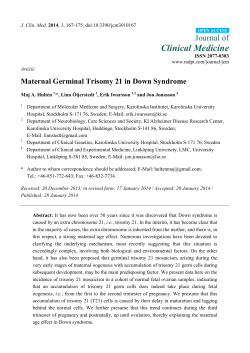Maternal Germinal Trisomy 21 in Down Syndrome