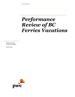 Performance Review of BC Ferries Vacations