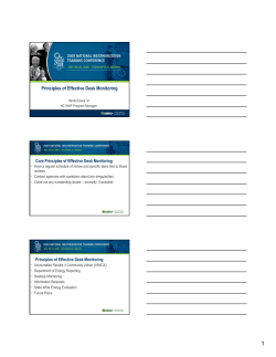 Principles of Effective Desk Monitoring