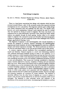 Food allergy in migraine - Cambridge University Press