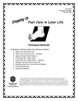 Foot Care in Later Life - Oregon State University Extension Service