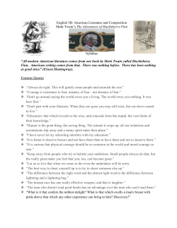 English 3B: American Literature and Composition Mark Twain`s The