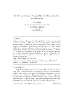 Prospect theory with a consistent reference point