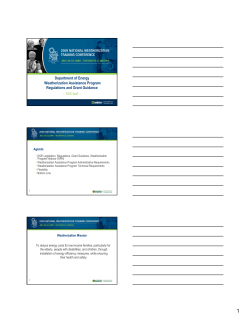 Department of Energy Weatherization Assistance Program