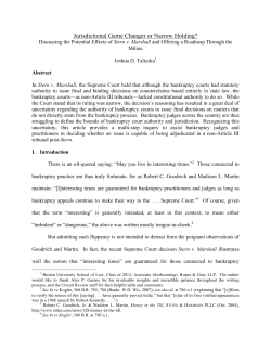 Discussing the Potential Effects of Stern v. Marshall and Offering