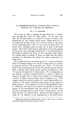 A CORRESPONDENCE CONNECTED WITH A PENCIL OF