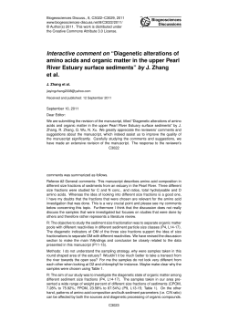 Interactive comment on &ldquo;Diagenetic alterations of amino acids and