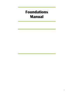 Foundations Manual