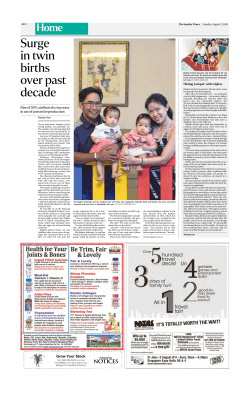 The Sunday Times Sunday, August 2, 2015 Surge in twin