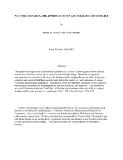AN EVOLUTIONARY GAME APPROACH TO FUNDAMENTALISM