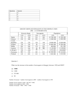 Question Answer 1 A 2 C 3 A 4 A 5 A 1995 2005 1995 2005 1995