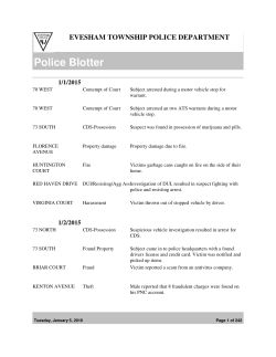 Blotter - website - Evesham Police Department