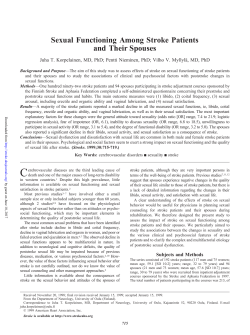 Sexual Functioning Among Stroke Patients and Their Spouses