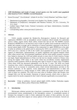 AOD distributions and trends of major aerosol species over the