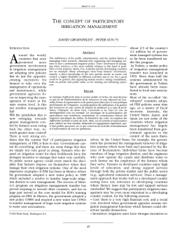 THE CONCEPT OF PARTICIPATORY IRRIGATION MANAGEMENT