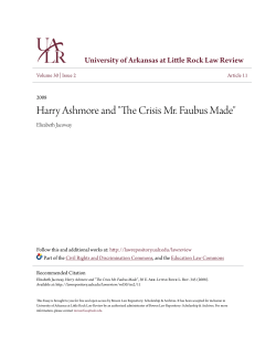 Harry Ashmore and "The Crisis Mr. Faubus Made"