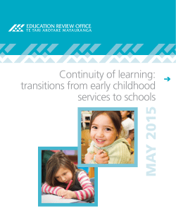 Continuity of learning: transitions from early childhood services to