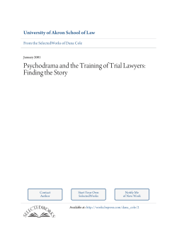 Psychodrama and the Training of Trial Lawyers: Finding the Story