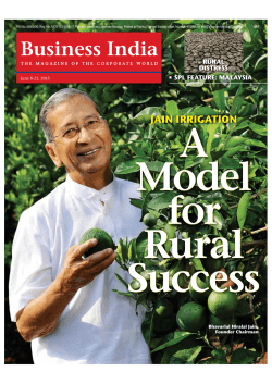 JAIN IRRIGATION A Model for Rural Success