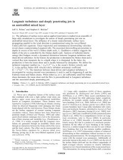 Langmuir turbulence and deeply penetrating jets in an unstratified