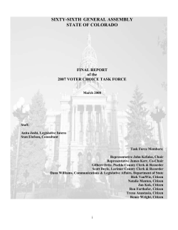 2007 Colorado Voter Choice Task Force Report - pdf