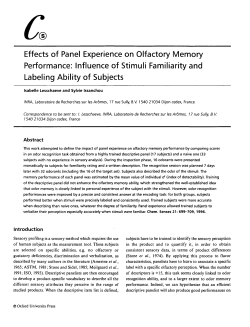 Effects of Panel Experience on Olfactory Memory