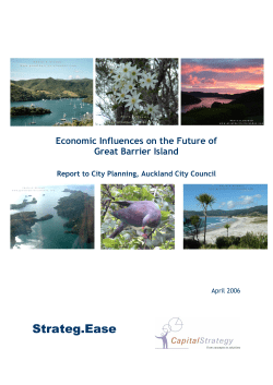 Economic Influences on the Future of Great Barrier Island