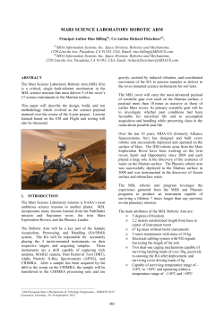 MARS SCIENCE LABORATORY ROBOTIC ARM