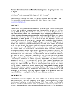 Farmer-herder relations and conflict management in agro