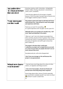 An adjective to characterize the project Your message on the wall