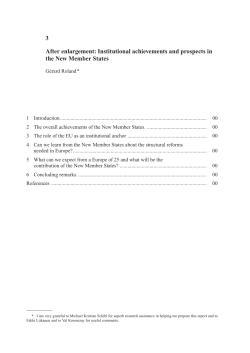 3 After enlargement: Institutional achievements and prospects in the