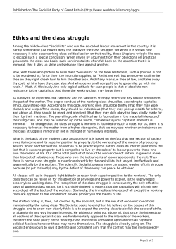 Ethics and the class struggle