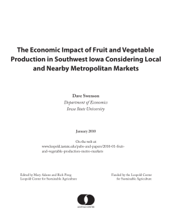 The Economic Impact of Fruit and Vegetable Production