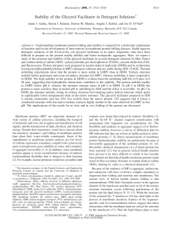 Stability of the Glycerol Facilitator in Detergent Solutions