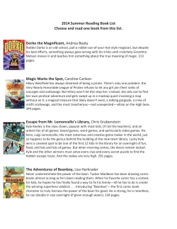 2014 Summer Reading Book List Choose and