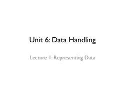 Unit 6: Data Handling - Ezi