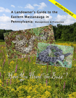 A Landowner`s Guide to the Eastern Massasauga in Pennsylvania