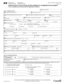 IMM 5009E: Verification of Status or Replacement of an Immagration
